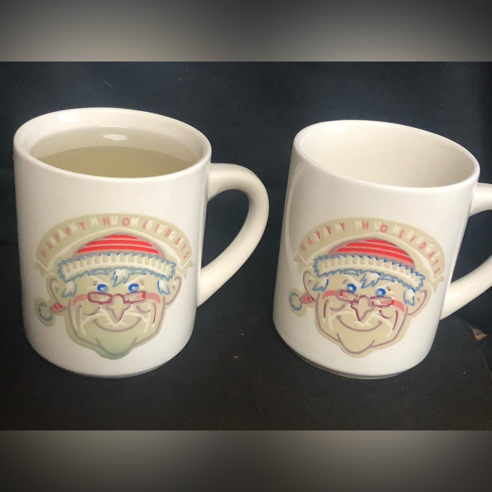 Denny's Christmas Mug Magic Color Change Heat Bah Humbug Scrooge Coffee Cups Vtg